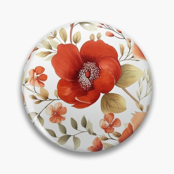 Item preview, Red Watercolor Flowers Seamless Pattern designed and sold by seamlessStuff.
