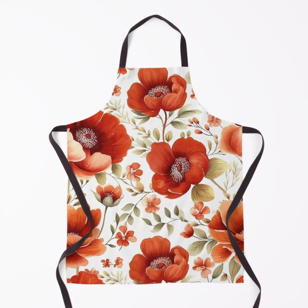 Item preview, Red Watercolor Flowers Seamless Pattern designed and sold by seamlessStuff.