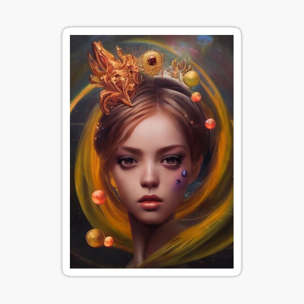 " Artistic Art Painting Girl Portrait." Sticker for Sale by SurrealPrint Redbubble