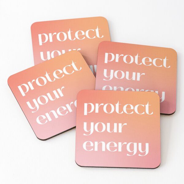 Item preview, protect your energy quote aura sticker designed and sold by Chapters & Charms.
