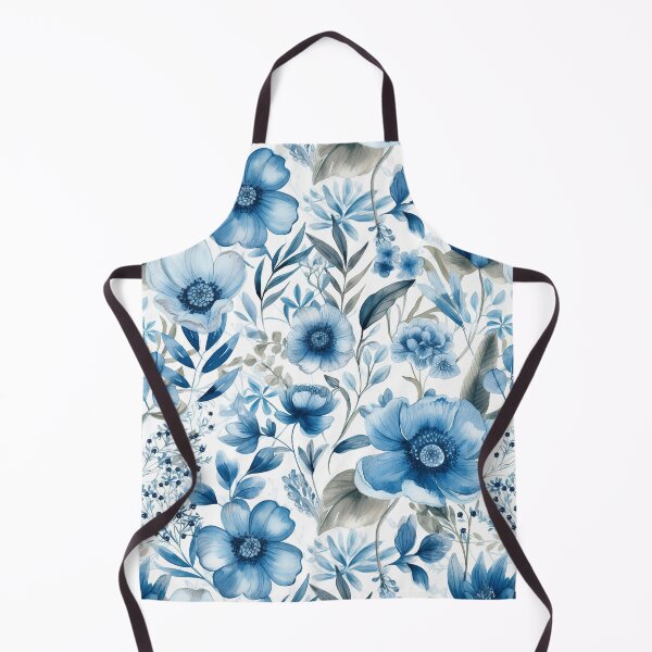 Item preview, Blue Watercolor Flowers Seamless Pattern designed and sold by seamlessStuff.