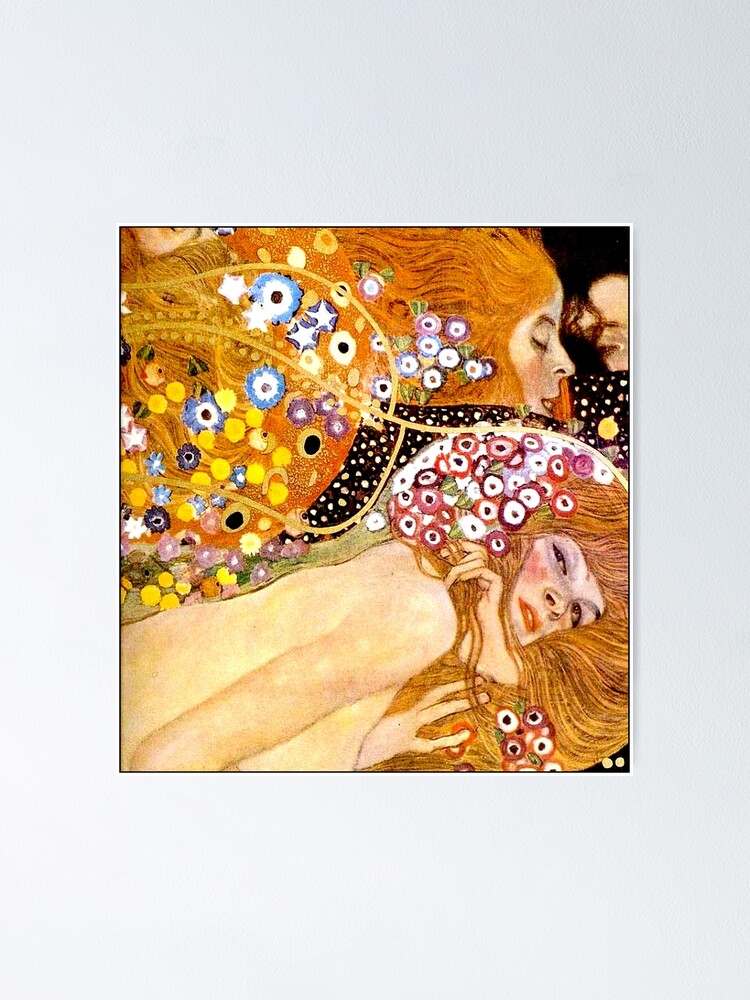 Gustav Klimt Orange Dress Vintage Fine Art Print