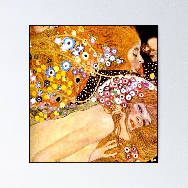 Aperçu de l'œuvre SIRÈNES : Impression de peinture vintage de Klimt de 1899 créée et vendue par posterbobs.