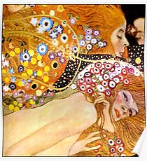 MERMAIDS : Vintage 1899 Klimt Painting Print Poster