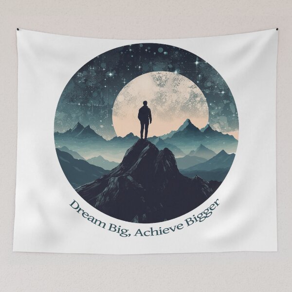 Item preview, Dream big, achieve bigger - inspirational quote print designed and sold by ManuelAndreas.