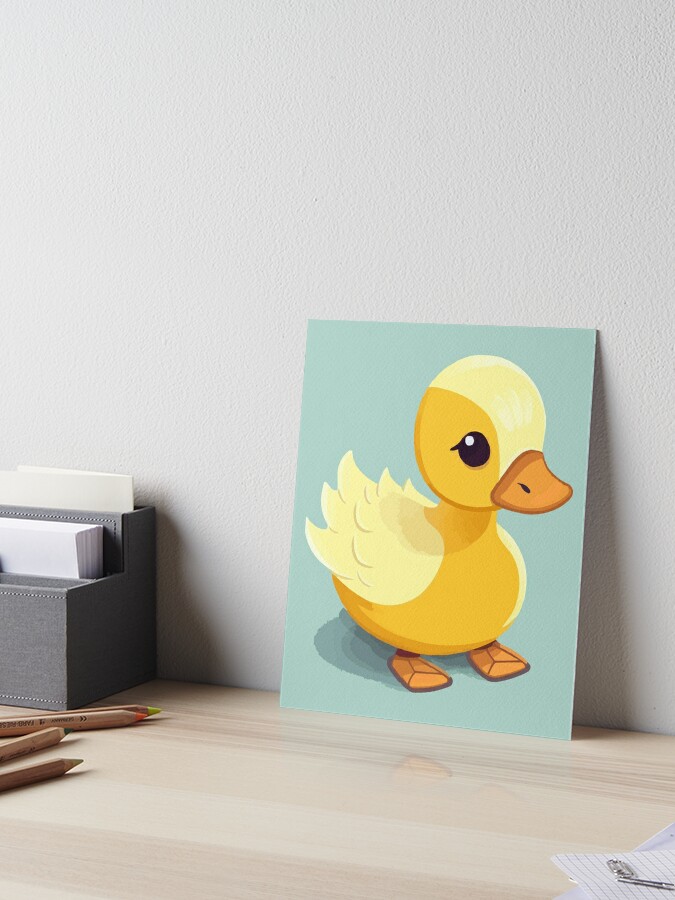 Yellow Duck Bath Mat, Watercolor Cute Shower Bathroom Decor Non