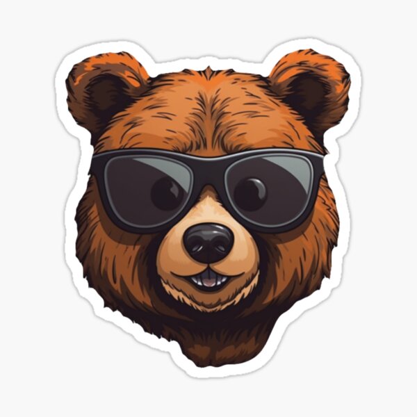 Funny bear grizzly with sunglasses cool style Illustration #126135096