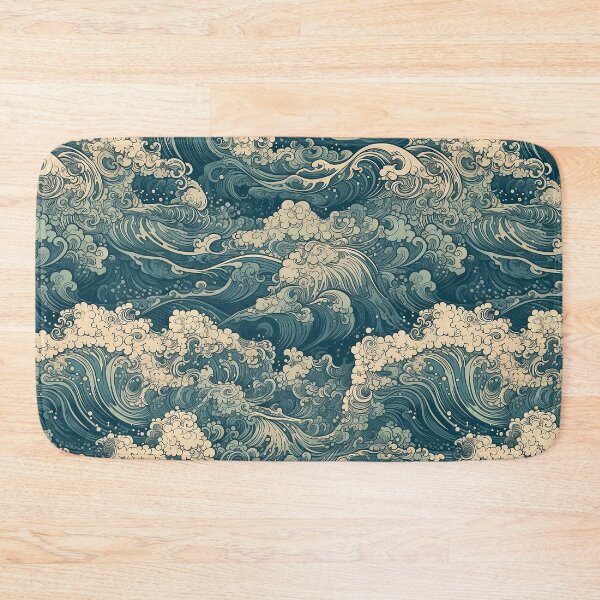 Item preview, Cresting Blue Waves Seamless Pattern designed and sold by seamlessStuff.