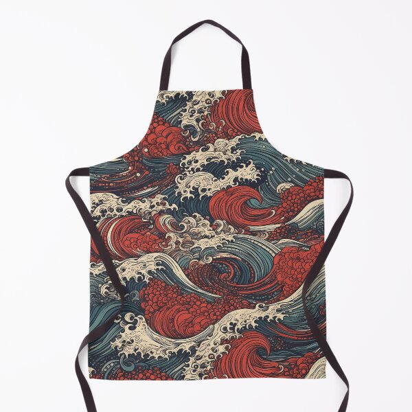 Item preview, Cresting Blue and Red Waves Seamless Pattern designed and sold by seamlessStuff.