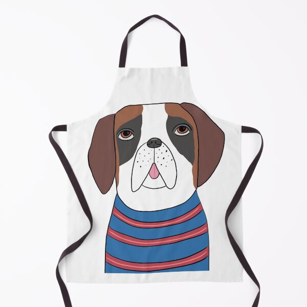 Item preview, Cute Saint Bernard dog wearing striped seater illustration designed and sold by spiralforest.