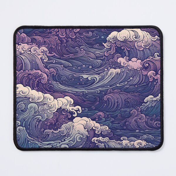 Item preview, Cresting Blue and Purple Waves Seamless Pattern designed and sold by seamlessStuff.