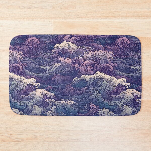 Item preview, Cresting Blue and Purple Waves Seamless Pattern designed and sold by seamlessStuff.