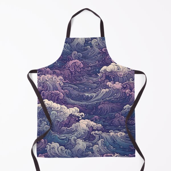 Item preview, Cresting Blue and Purple Waves Seamless Pattern designed and sold by seamlessStuff.