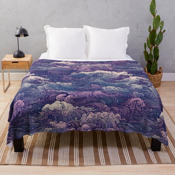Item preview, Cresting Blue and Purple Waves Seamless Pattern designed and sold by seamlessStuff.