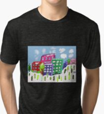 Snowy city scene Tri-blend T-Shirt
