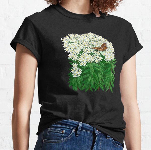 Harris' Checkerspot Butterfly on Aster Flowers Classic T-Shirt
