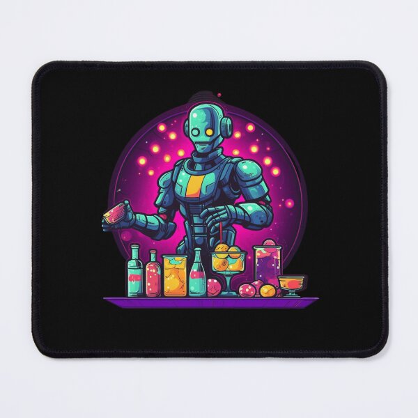 Item preview, Neonbot: Robot Bartender Retro Futuristic Playful Fun Glowing Bar Cocktails 80's designed and sold by DigiNook.