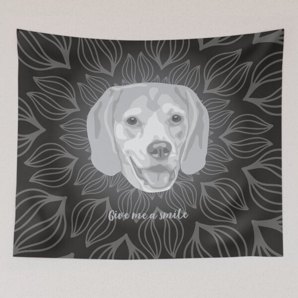 Item preview, DuFauna Beagle Black and White Face "Give me a smile" designed and sold by DuFauna.