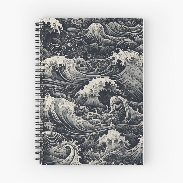 Item preview, Cresting Black Waves Seamless Pattern designed and sold by seamlessStuff.