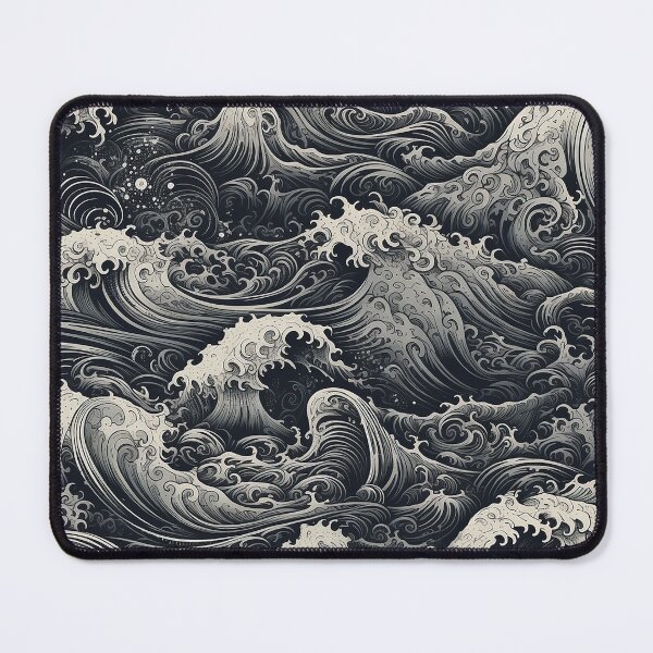 Item preview, Cresting Black Waves Seamless Pattern designed and sold by seamlessStuff.
