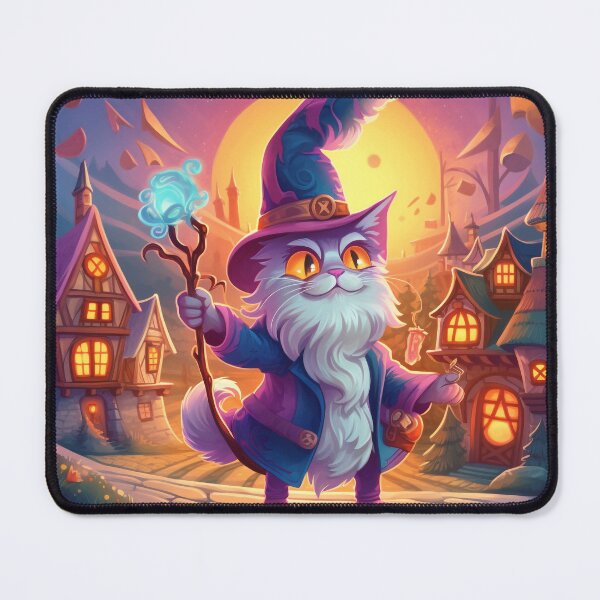 Item preview, Cute Wizard Cat in Town designed and sold by WhimsyWear-Fun.