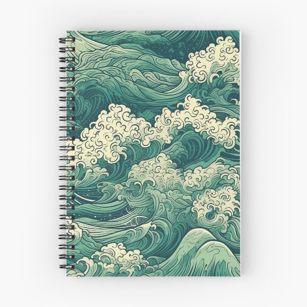 Item preview, Cresting Green Waves Seamless Pattern designed and sold by seamlessStuff.