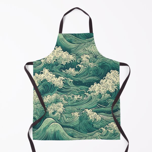Item preview, Cresting Green Waves Seamless Pattern designed and sold by seamlessStuff.