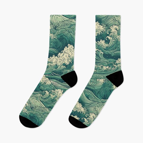 Item preview, Cresting Green Waves Seamless Pattern designed and sold by seamlessStuff.