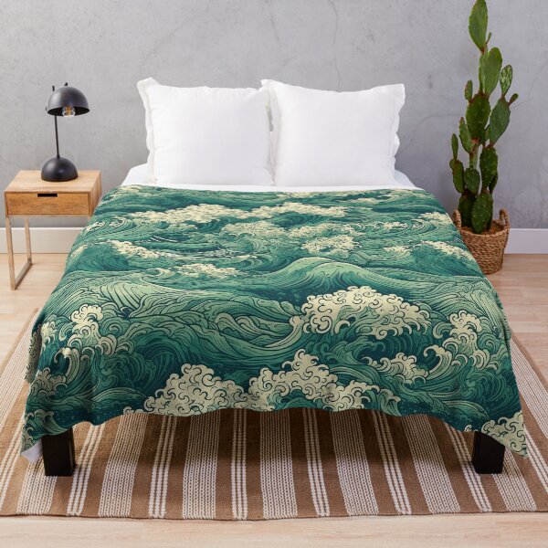 Item preview, Cresting Green Waves Seamless Pattern designed and sold by seamlessStuff.