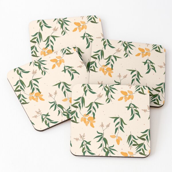Item preview, Moving Mangos and Blossoms | peach green yellow designed and sold by Ingrid Poole.