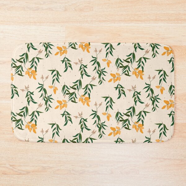 Item preview, Moving Mangos and Blossoms | peach green yellow designed and sold by Ingrid Poole.