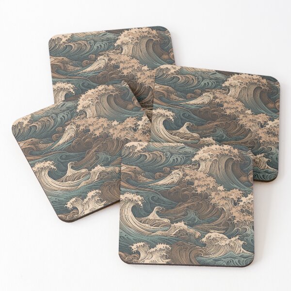 Item preview, Cresting Blue and Brown Waves Seamless Pattern designed and sold by seamlessStuff.