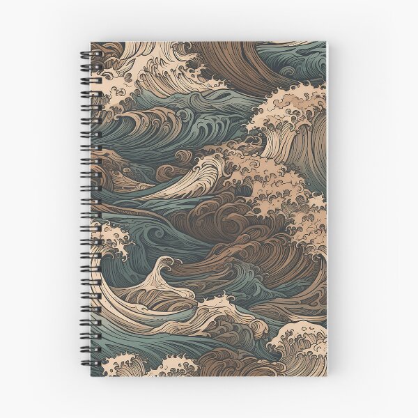 Item preview, Cresting Blue and Brown Waves Seamless Pattern designed and sold by seamlessStuff.