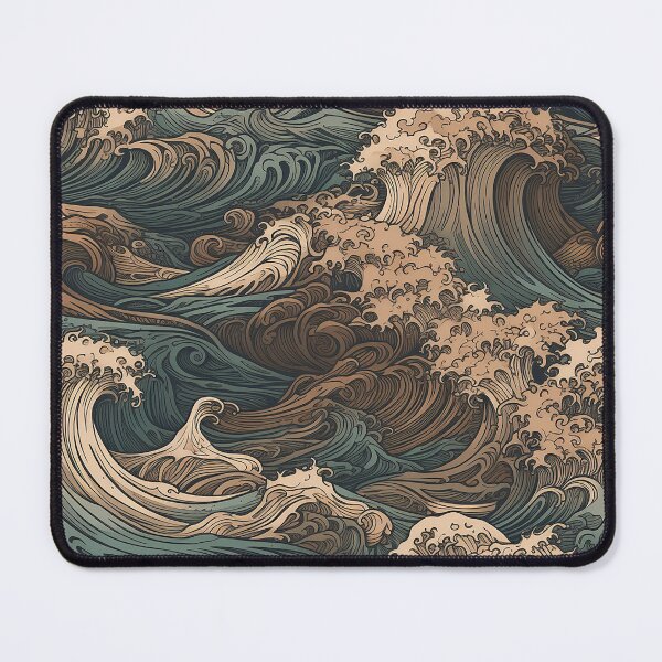 Item preview, Cresting Blue and Brown Waves Seamless Pattern designed and sold by seamlessStuff.