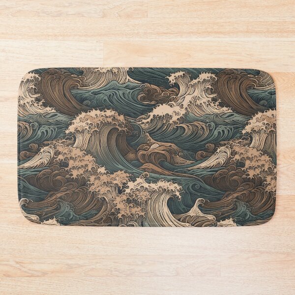 Item preview, Cresting Blue and Brown Waves Seamless Pattern designed and sold by seamlessStuff.