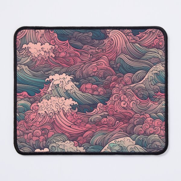 Item preview, Cresting Blue and Pink Waves Seamless Pattern designed and sold by seamlessStuff.