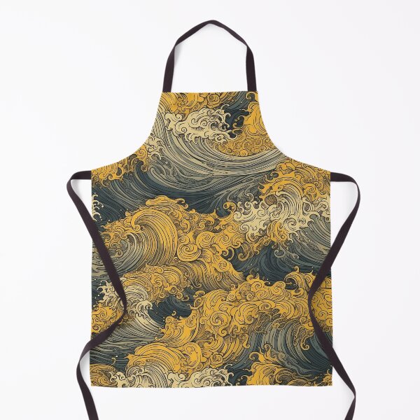 Item preview, Cresting Blue and Yellow Waves Seamless Pattern designed and sold by seamlessStuff.