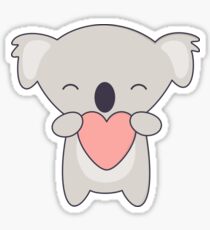 Kawaii Cute Koala Bear with heart Sticker