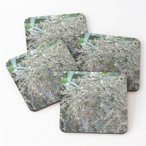Item preview, Silvereye and white berries designed and sold by greentiger1.