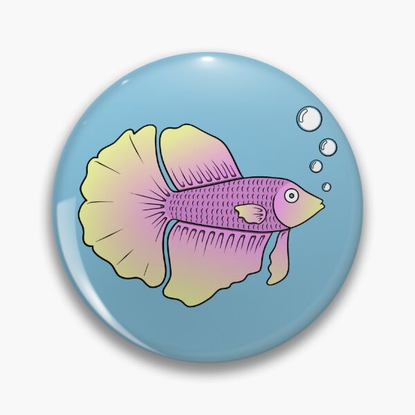Item preview, Pink and Yellow Betta Fish designed and sold by SkippingBeats.