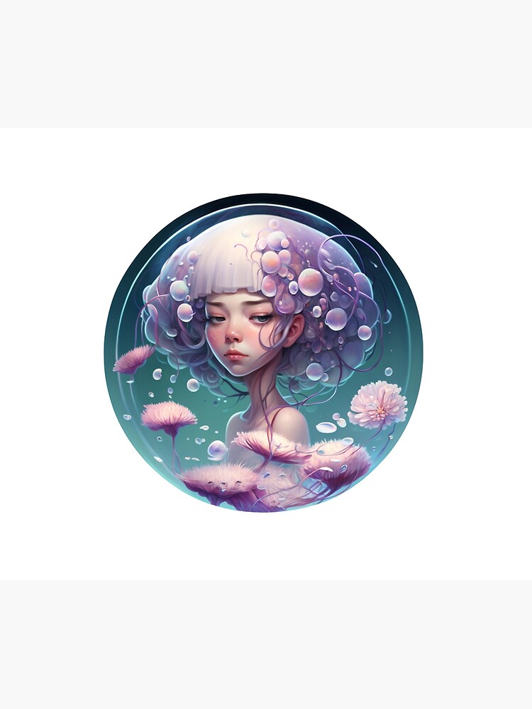 Discover wonderful purple jellyfish bored girl anime design Tapestry