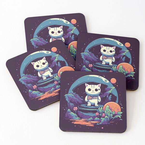 Item preview, Adorable Cat Cyborg in Space - Futuristic Vector Artwork designed and sold by Digital Artifacts.