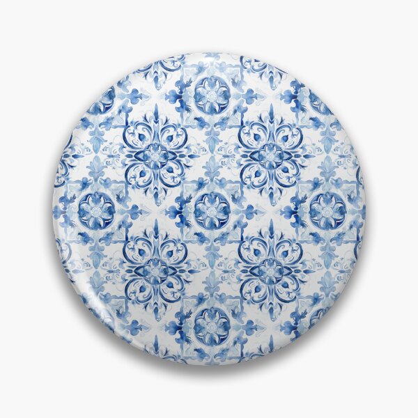 Item preview, Blue and white watercolor italian tile designed and sold by Ilze Lucero.