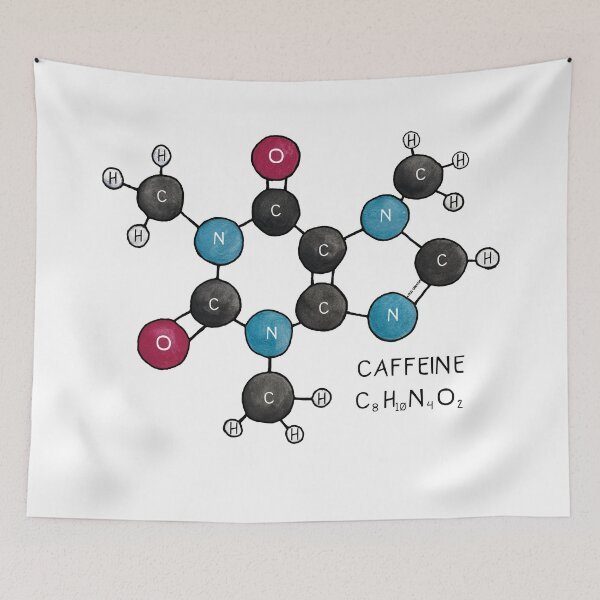 Item preview, Caffeine Molecule | Labelled Molecules designed and sold by BugCreative.