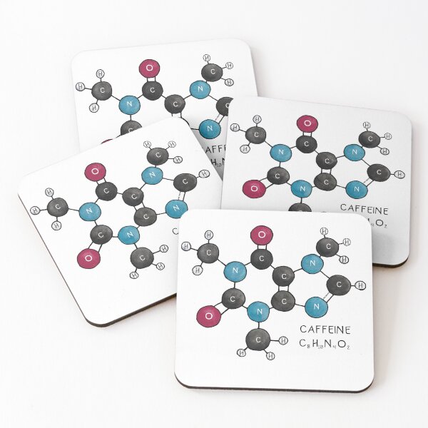Item preview, Caffeine Molecule | Labelled Molecules designed and sold by BugCreative.