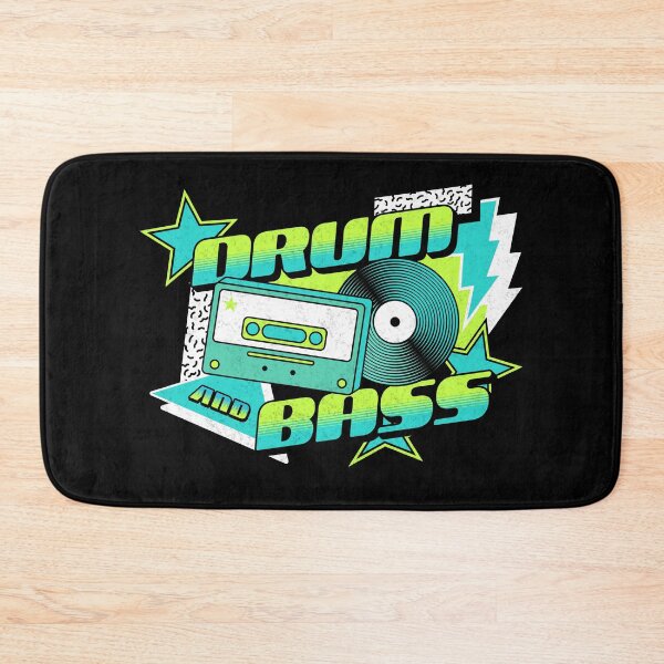 Item preview, DRUM AND BASS  - 90s Steez (lime/aqua blue) designed and sold by Discothreadz.