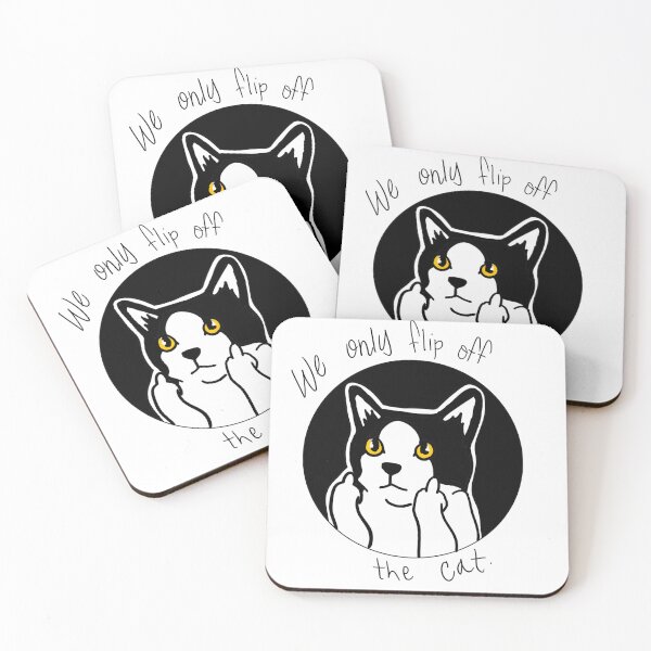 Item preview, We only flip off the cat designed and sold by Itsmrspockets.