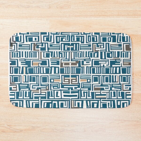 Item preview, Blue and white pattern of squares and rectangles  designed and sold by The boys.