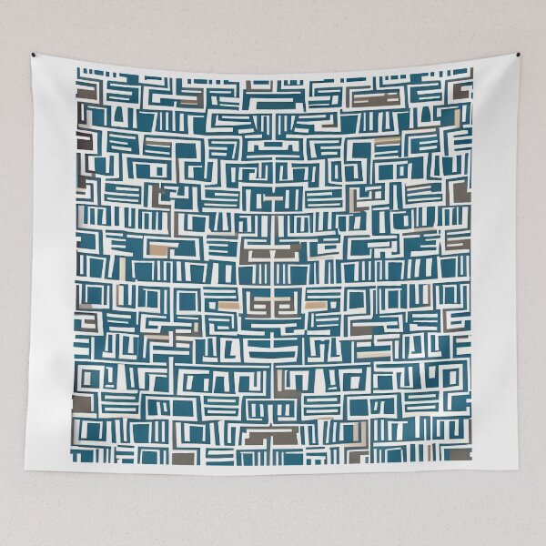 Item preview, Blue and white pattern of squares and rectangles  designed and sold by The boys.