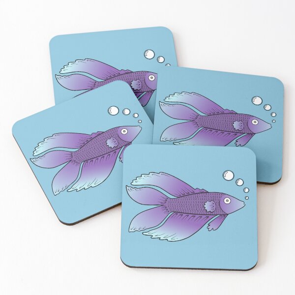 Item preview, Purple and Blue Betta Fish designed and sold by SkippingBeats.